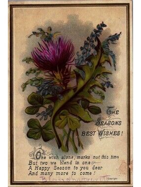 The Seasons Best Wishes Victorian Trade Card